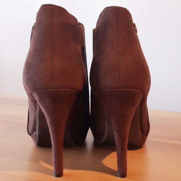 Chocolate color Suede Booties - Picture 3 of 6